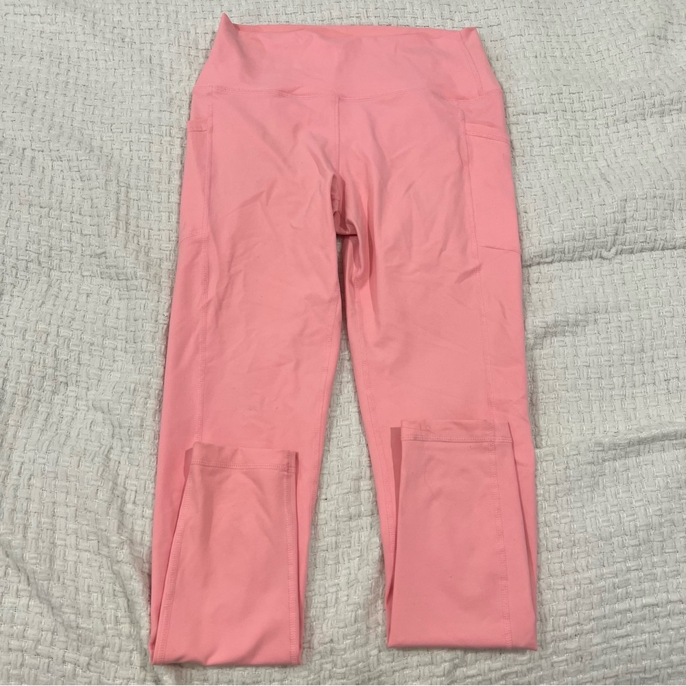 Buffbunny Collection Pink High Waisted Pocket Leggings Size M
